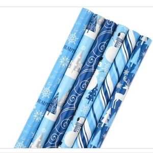 Hallmark Holiday Wrapping Paper Bundle w/ Cut Lines on Reverse Pk of 6 180 Sq ft